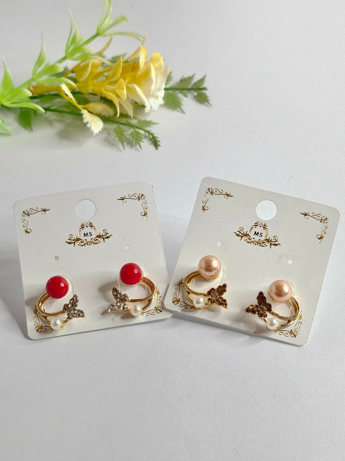 Butterfly Pearl Stud Earrings