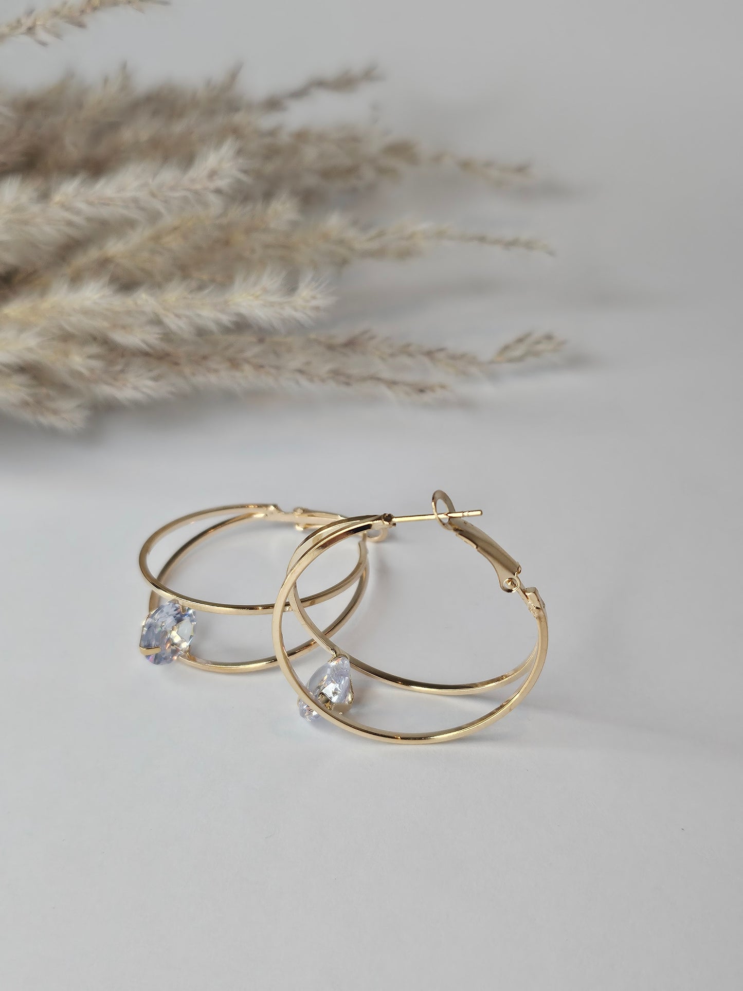 Zircon Hoop Earrings