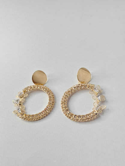 Textured Round Drop Earrings