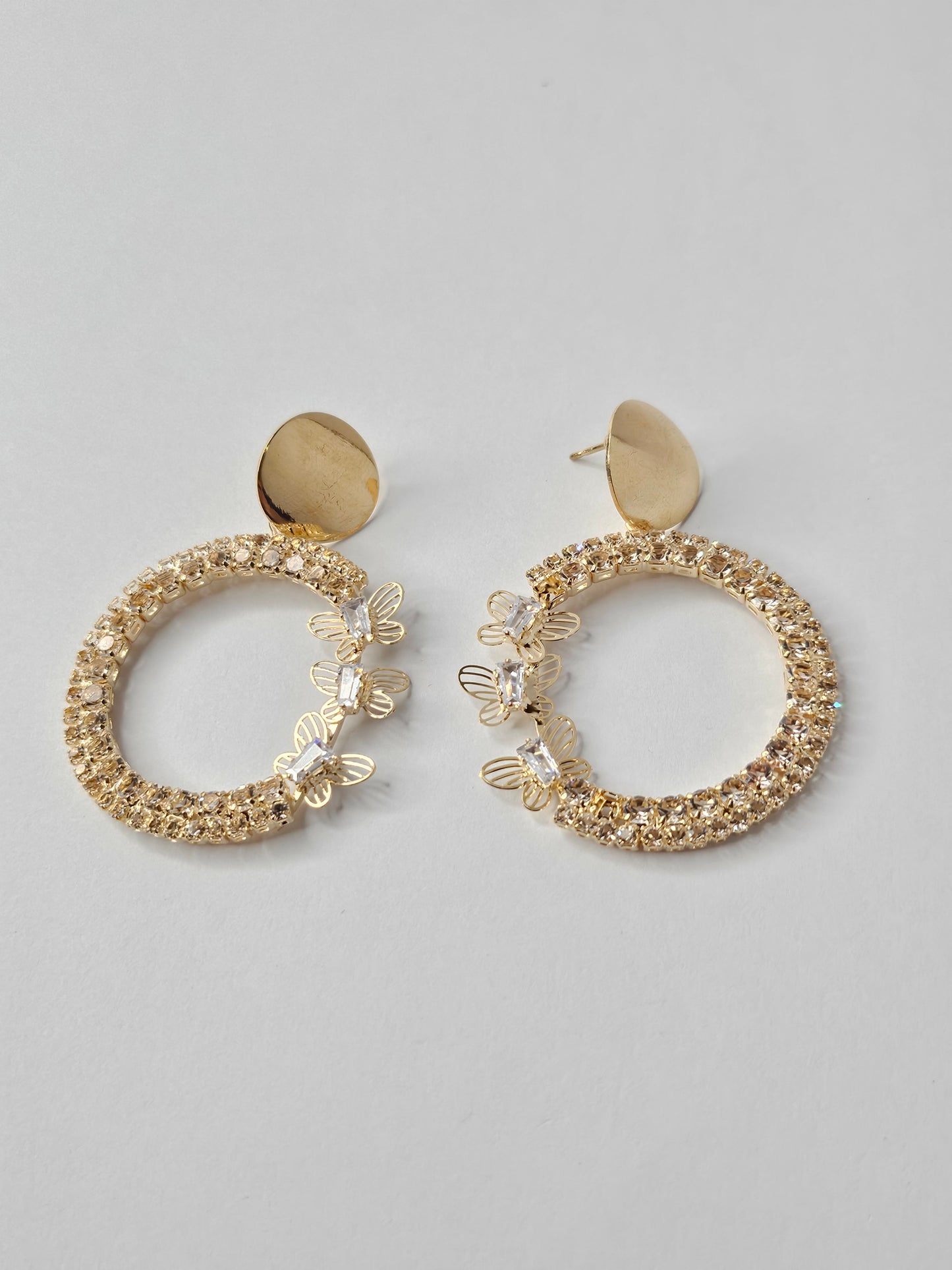 Textured Round Drop Earrings