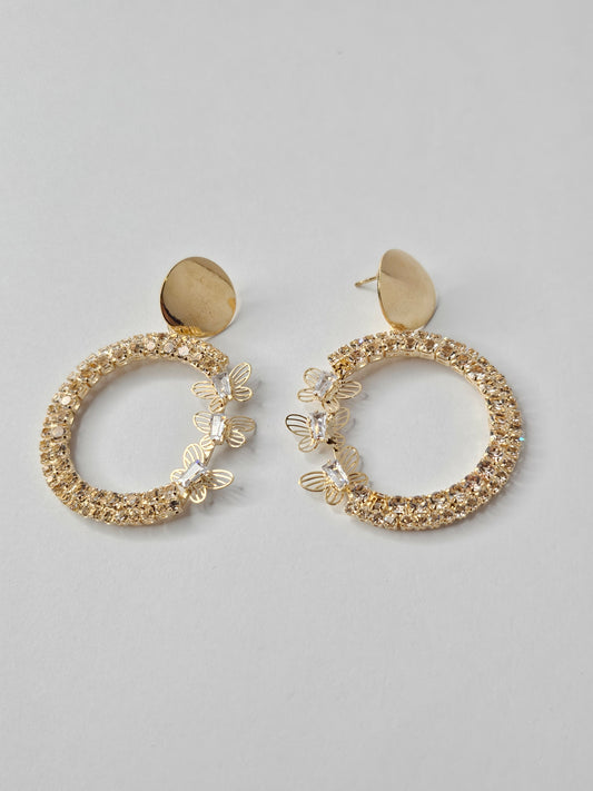 Textured Round Drop Earrings