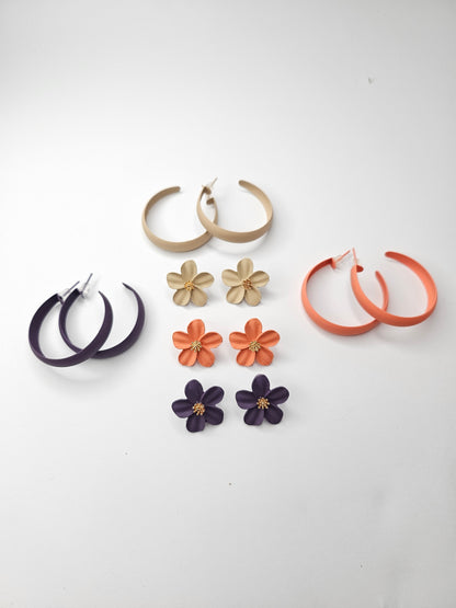 Carved C-Hoop Earrings