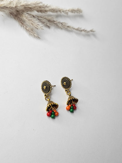 Golden Textured Jhumkis