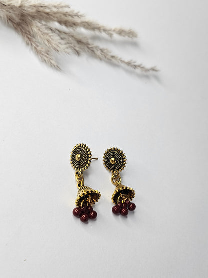 Golden Textured Jhumkis