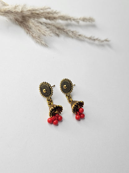 Golden Textured Jhumkis