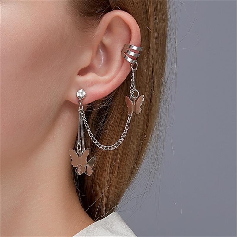 Butterfly Long Chain Ear Cuff